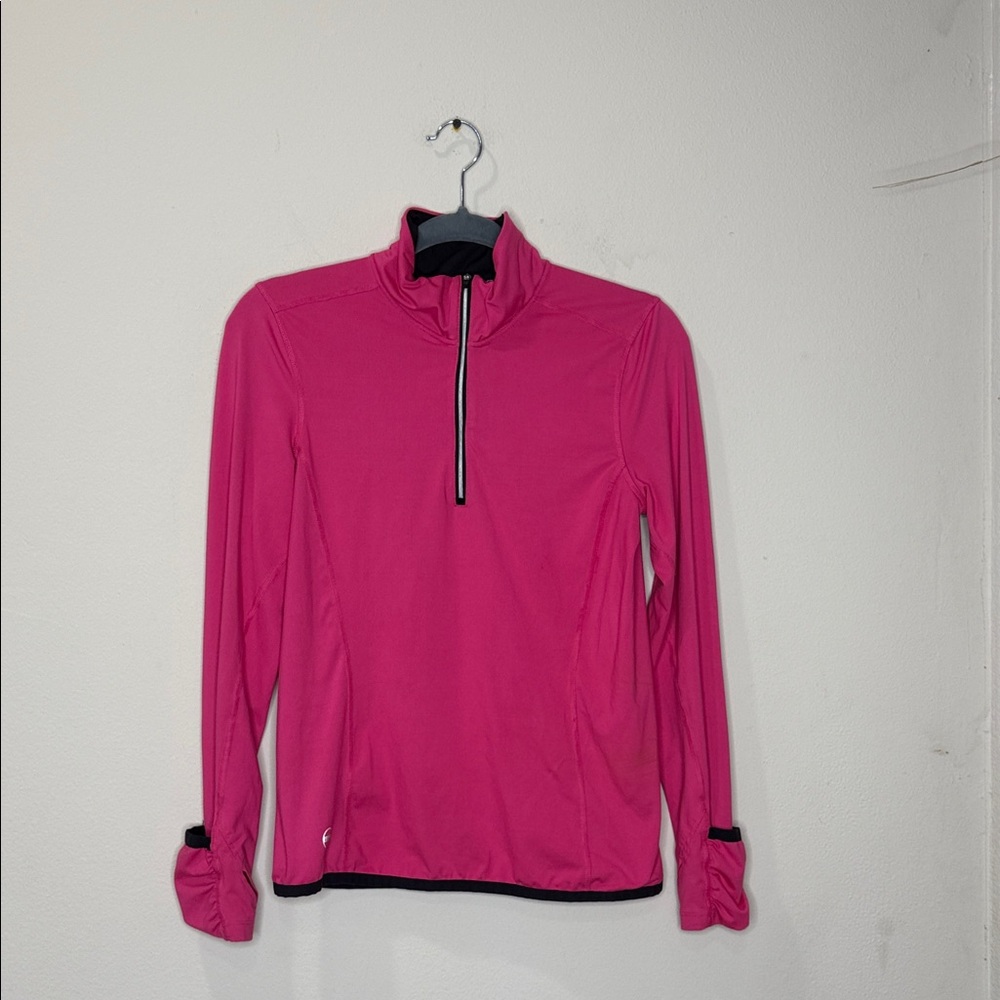 Lauren Ralph Lauren Bright Pink 1/4 Zip Athletic Pullover Top Women’s Stretch